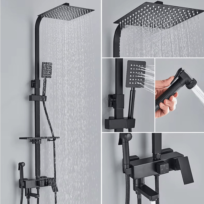 RainFlow Premium Messing Douchekraan Set met Regendouchefunctie - Luxe Chroom Afwerking