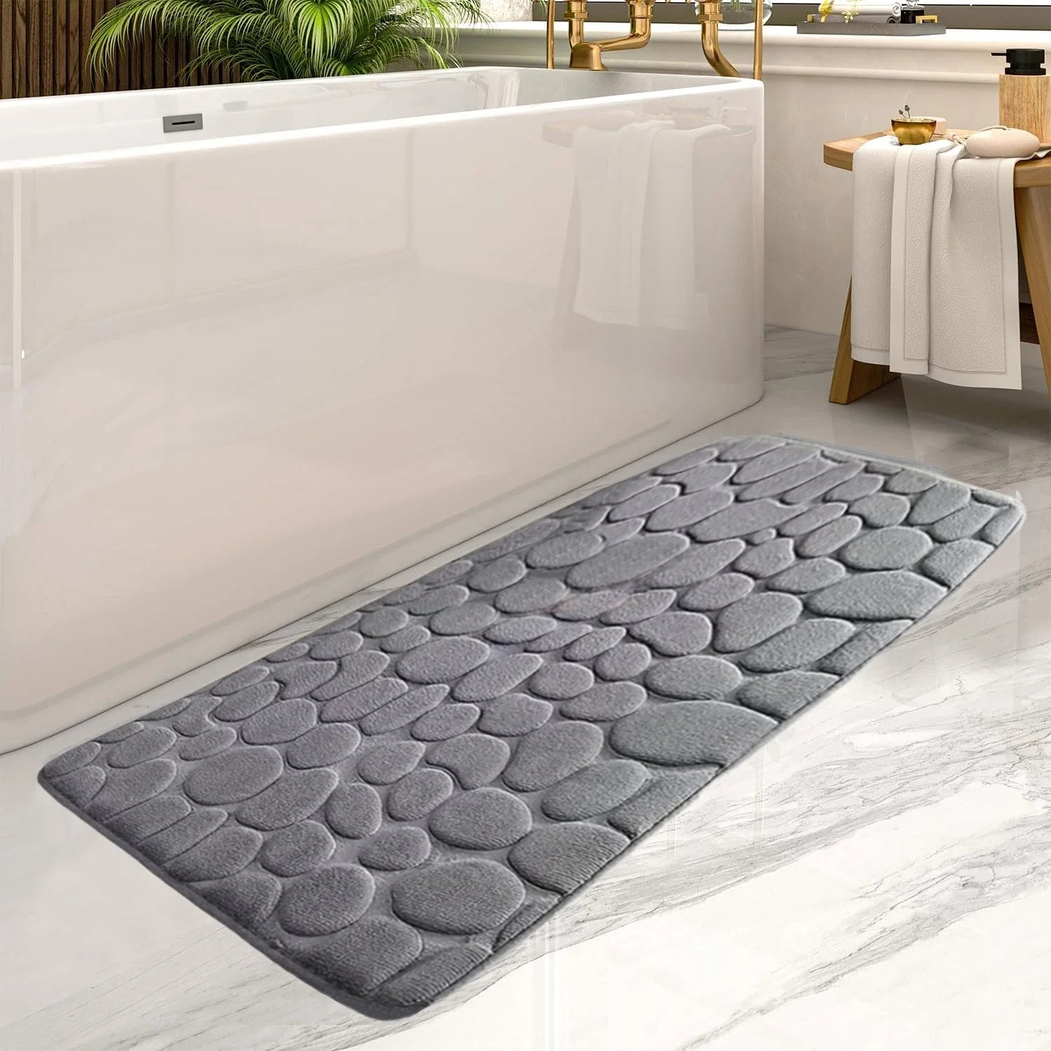 AquaGuard Luxe Grote Badkamermat - Ultra Absorberend & Antislip voor Veilige, Stijlvolle Badkamers
