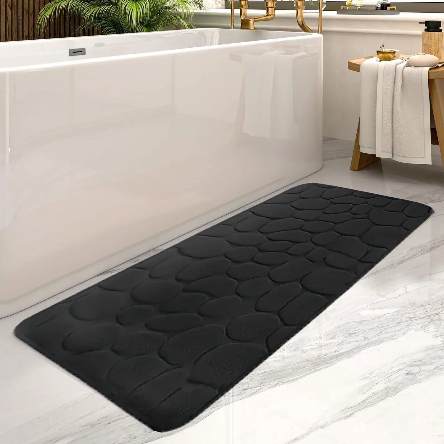 AquaGuard Luxe Grote Badkamermat - Ultra Absorberend & Antislip voor Veilige, Stijlvolle Badkamers
