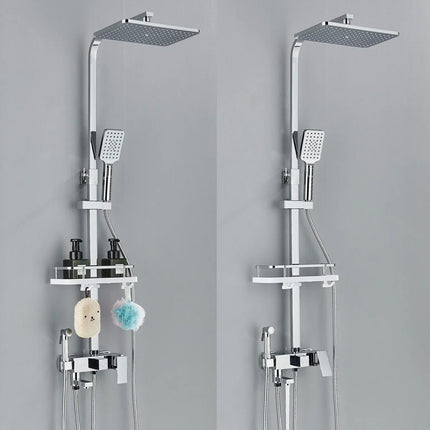 RainFlow Premium Messing Douchekraan Set met Regendouchefunctie - Luxe Chroom Afwerking