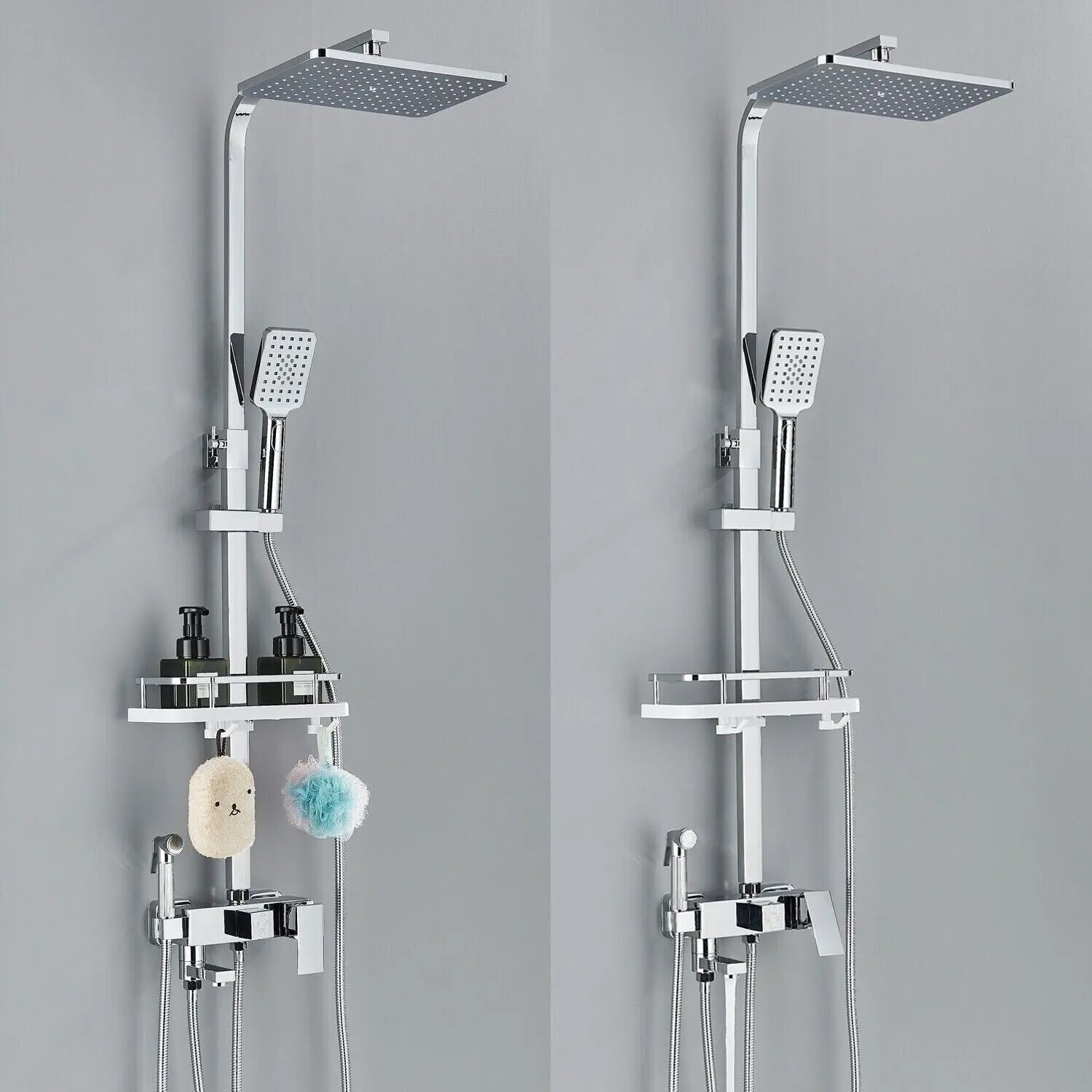 RainFlow Premium Messing Douchekraan Set met Regendouchefunctie - Luxe Chroom Afwerking