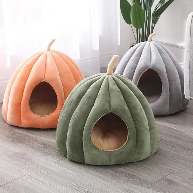PumpkinPaws | Knus Gesloten Kattenbed voor de Winter